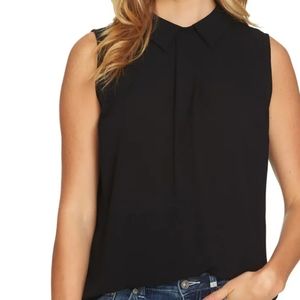 Cece Collared Front Pleat Blouse